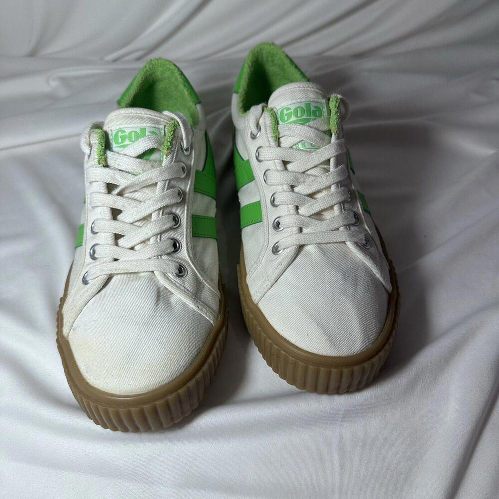 Gola J.Crew CLA280 Mark Cox Canvas Tennis Shoes Sneakers White Green Comfortable